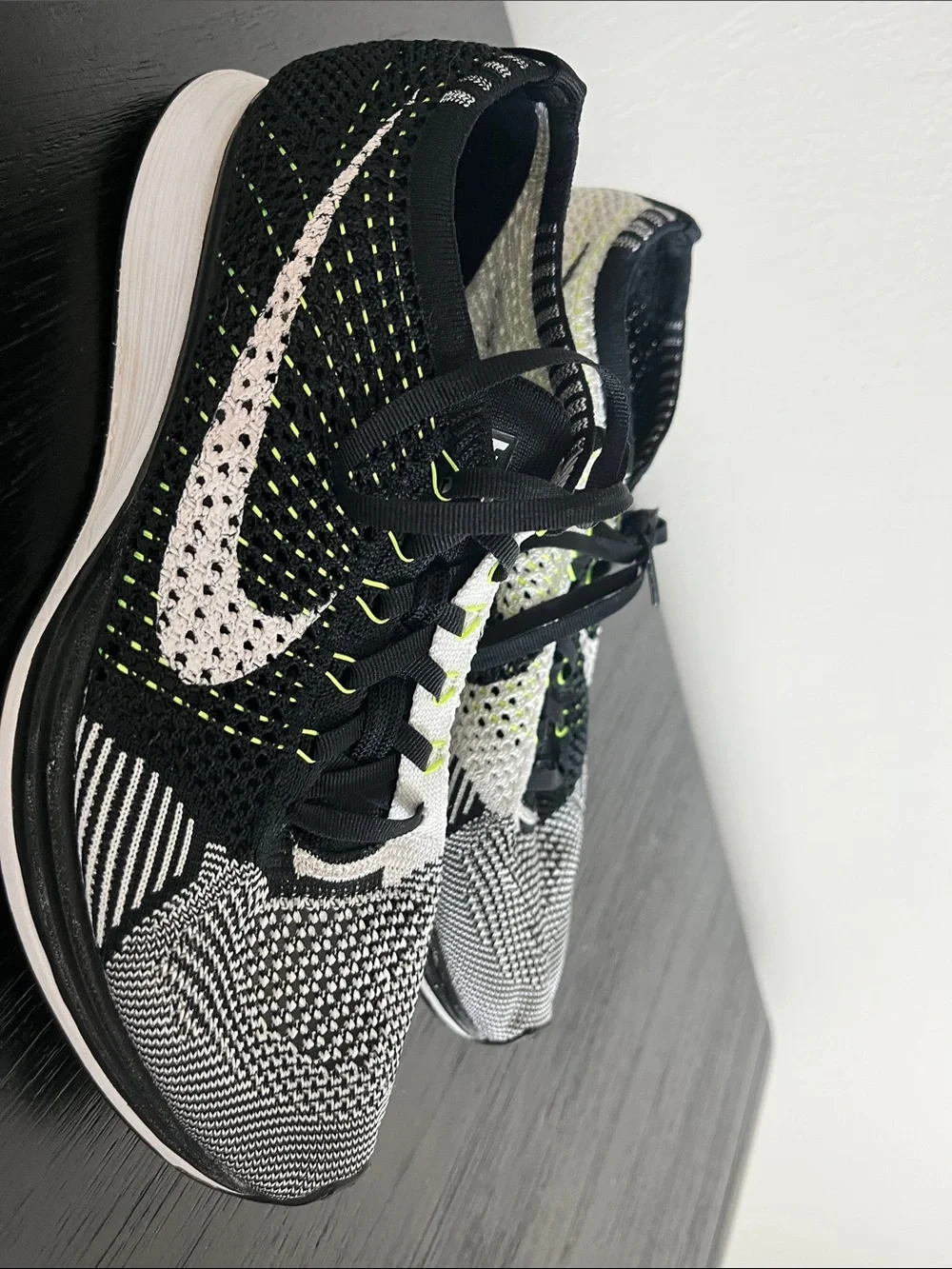 Nike Flyknit Sneakers - Black, White & Neon Green